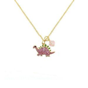 Brilliance Jewelry 14KT over Sterling Pink Dino